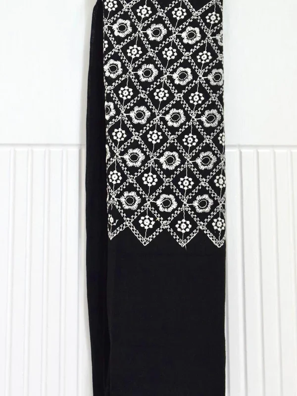 Midnight Elegance Embroidered Hijab